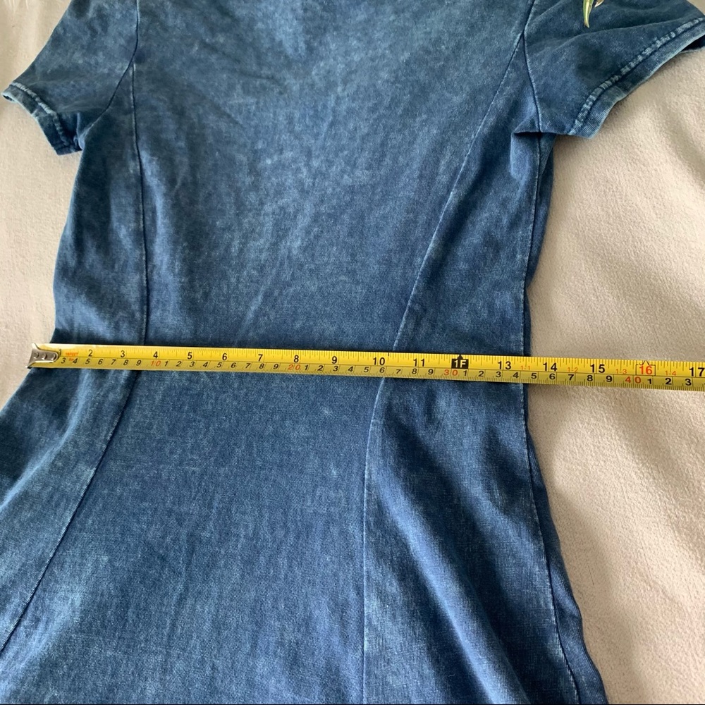 H&M Fit & Flare Faux Denim Mini Dress - Picture 6 of 14